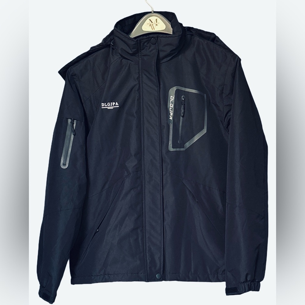 Black Waterproof Hooded Ski Snow Jacket XL